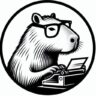 capibara de perfil, cuerpo completo, sin ropa, con poco detalle del pelo, con gafas de vista, usando